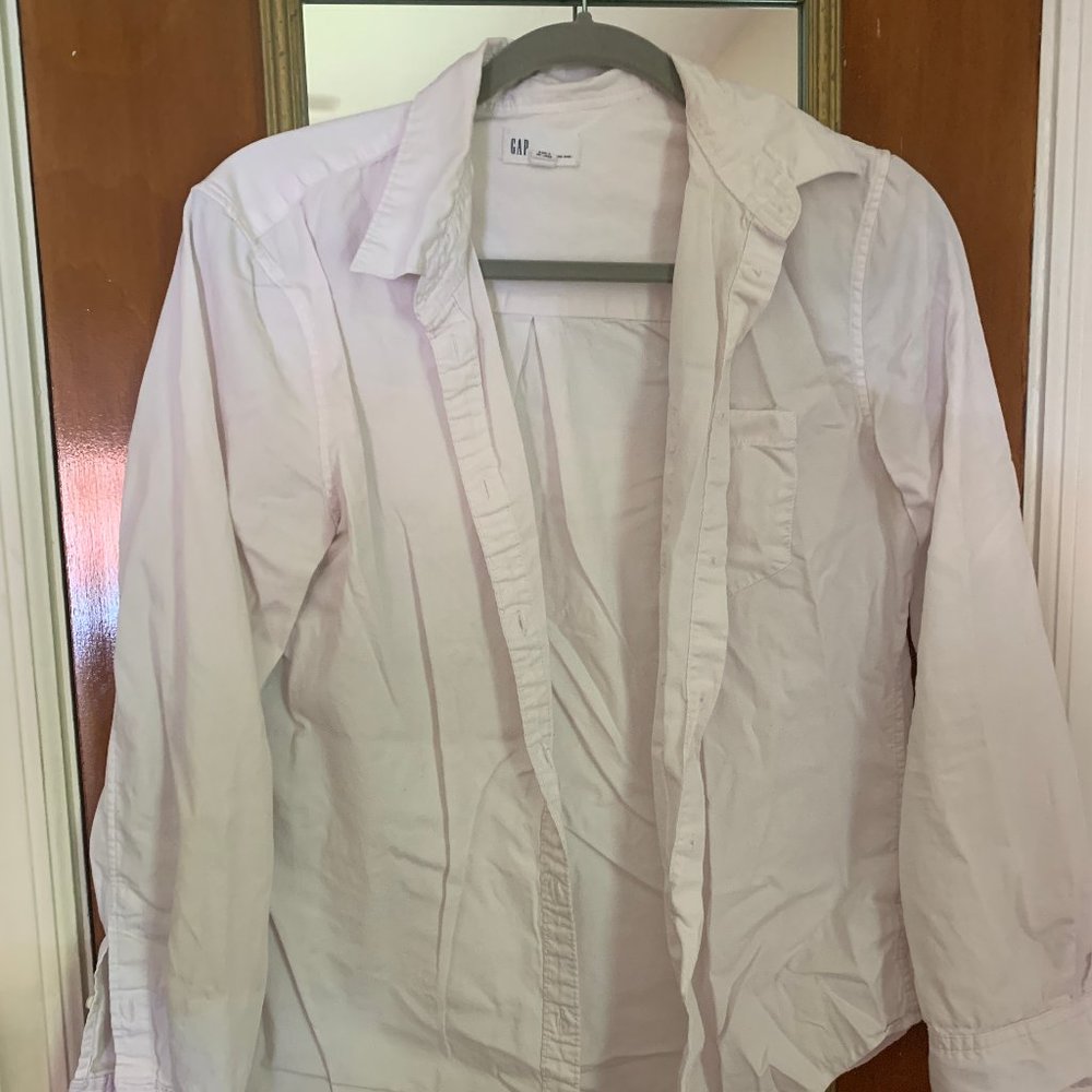 Pink Gap Fitted Boyfriend Button-Up Shirt